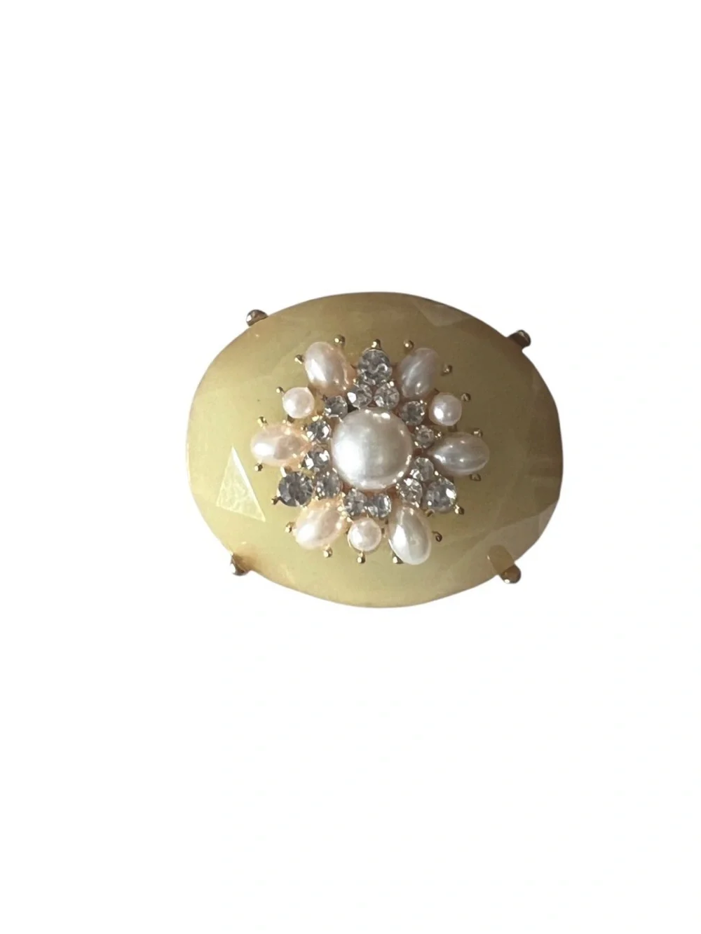 Artisan Crafted Brooch Pin Rhinestones & Faux Pearls NWT Gift Idea